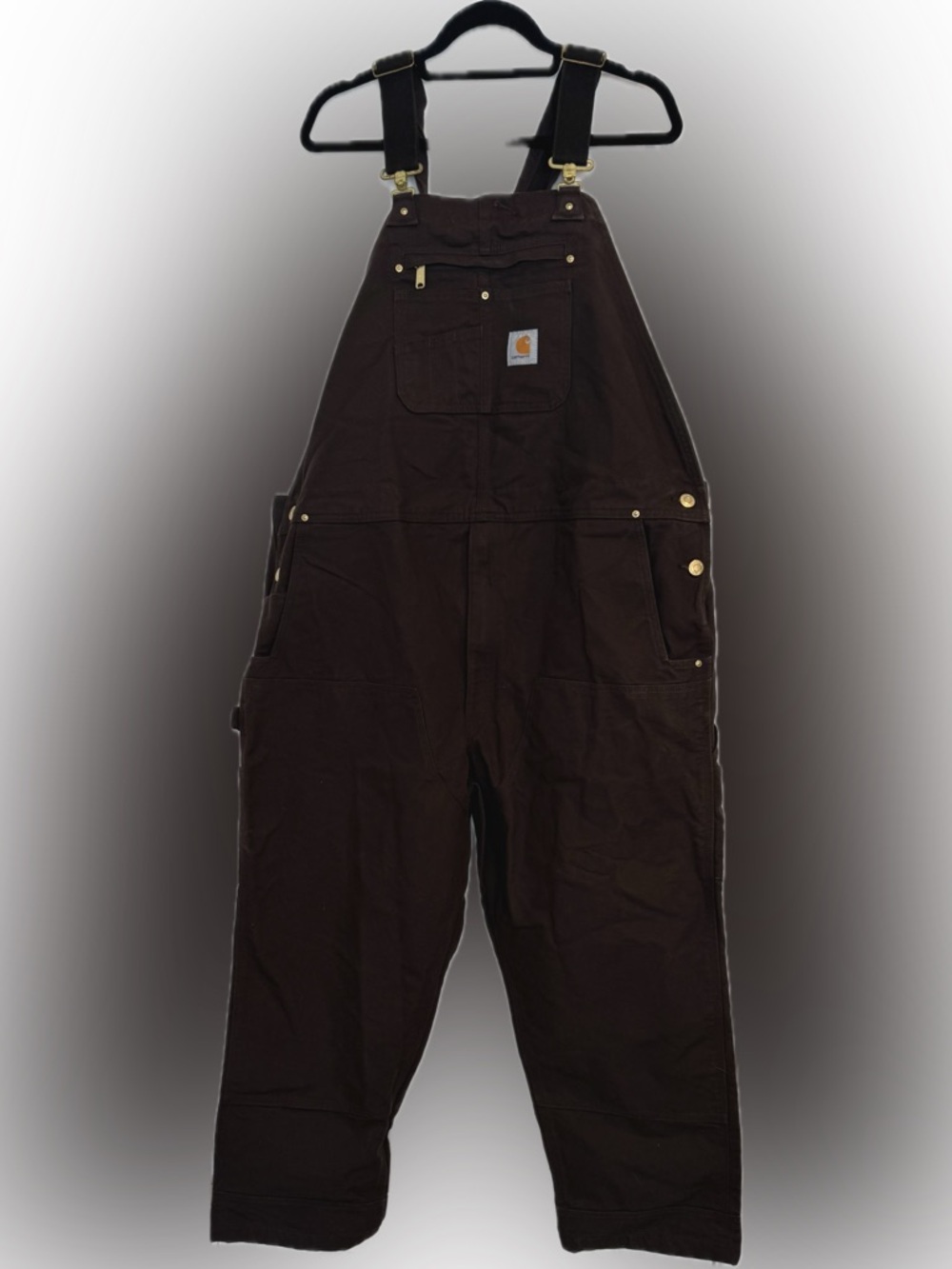 Carhartt Dark Brown Duck Overalls Double Knee 48x30
